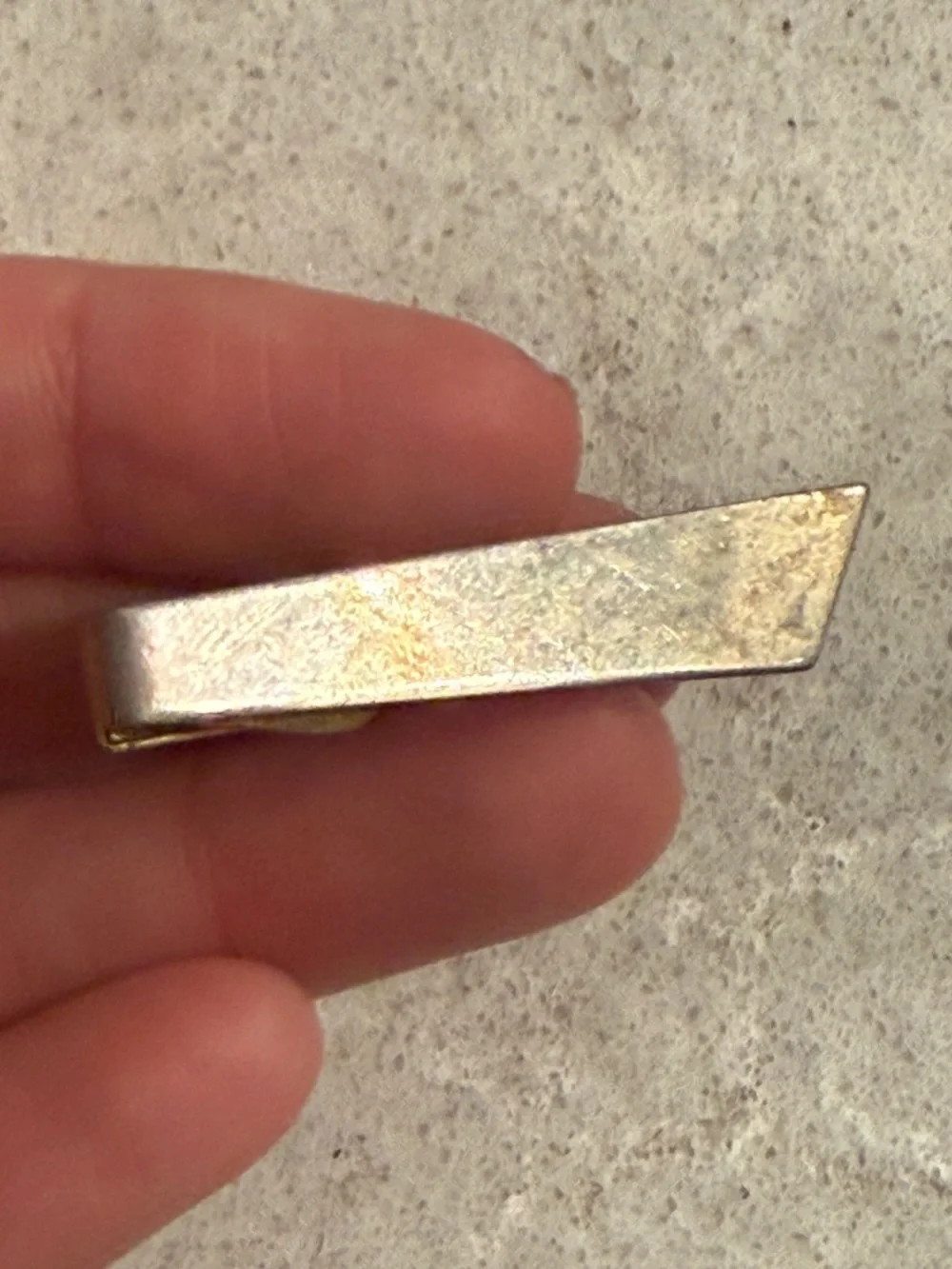 Vintage 1960s angled Gold Tone Diagonal Tie Clip